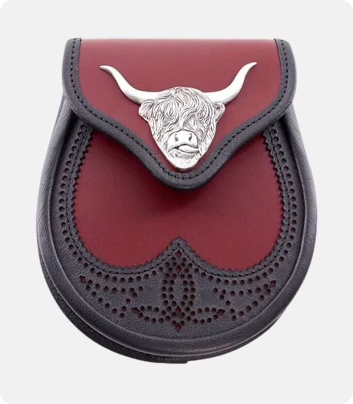 Black Matt Highland Leather Sporran