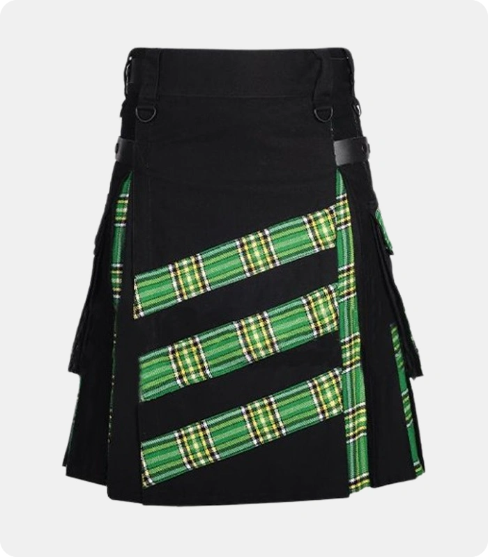 Black-and-Irish-Green-Tartan-Hybrid-Kilt