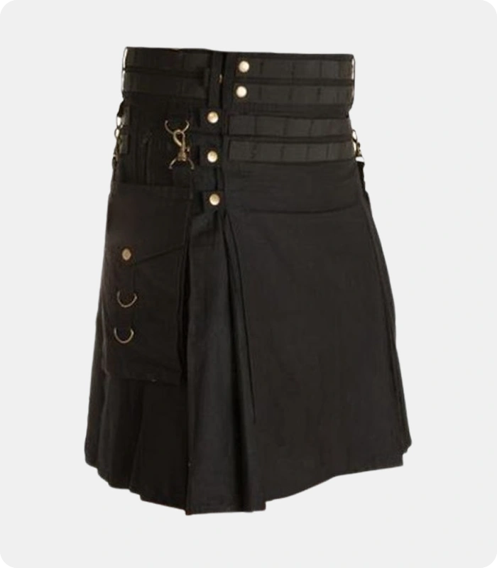 Mens-Black-Working-Utility-Kilt