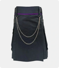 Black-Utility-Kilt-with-Purple-Piping