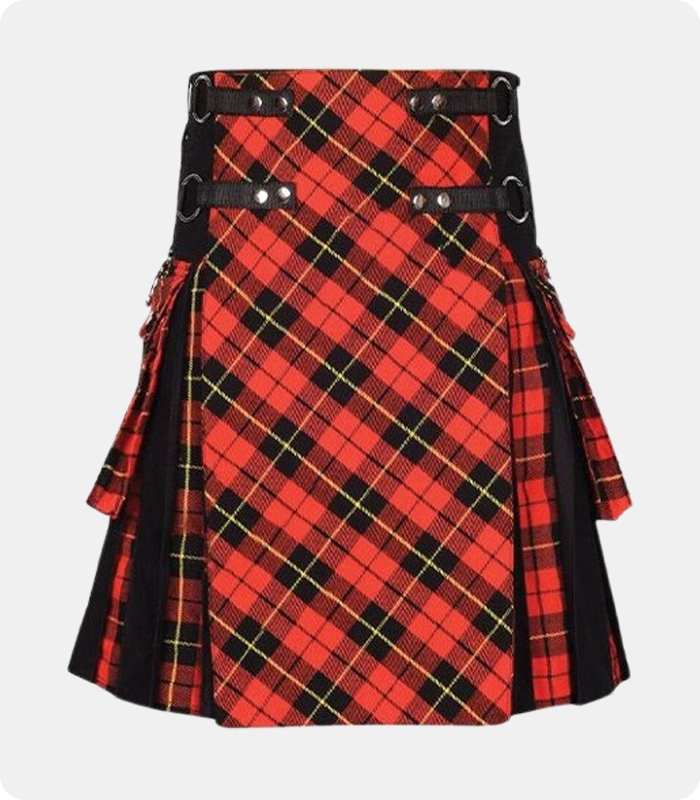 Modern-Black-and-Wallace-Tartan Utility-Kilt