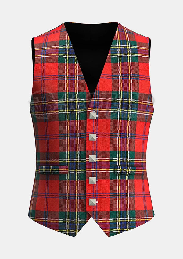 Custom Made Maclean of duart ancient tartan Waistcoat