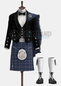 Highland Sky Tartan Prince Charlie Outfit