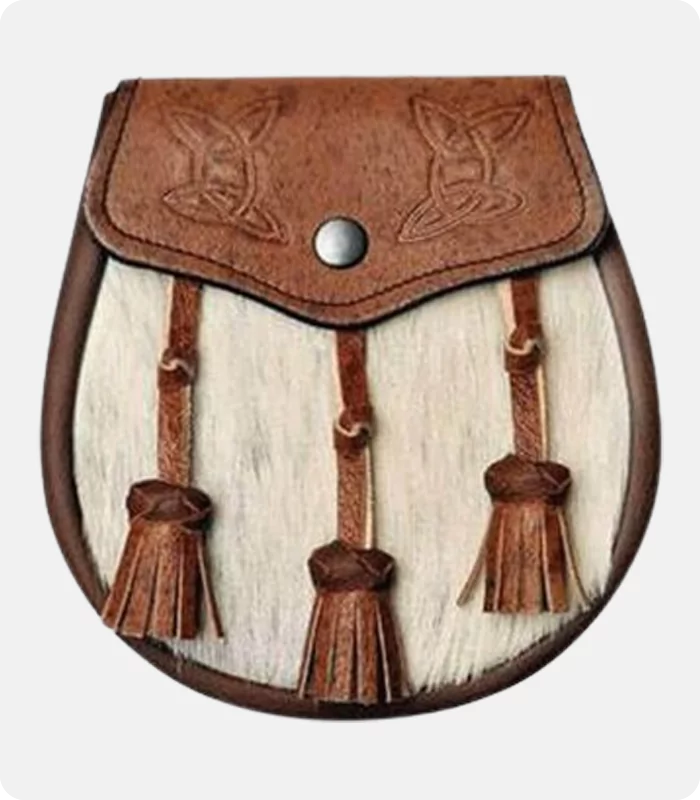 Semi Dress Calfskin Khaki Celtic Embossed Sporran