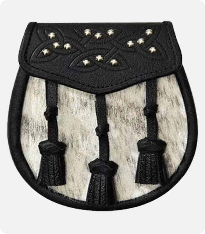 Semi Dress Calfskin Studded Celtic Kilt Sporran
