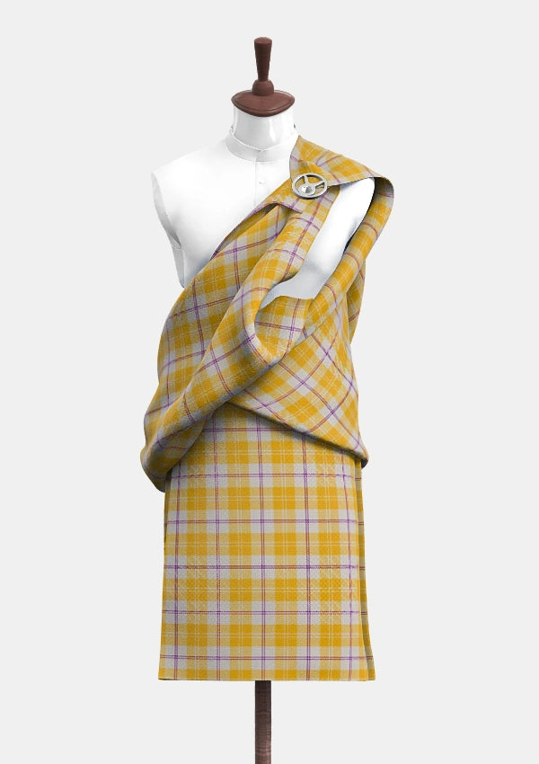 Ailsa Gold Tartan Great Kilt Front