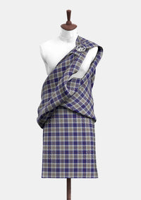 Bannockbane Silver Tartan Great Kilt Front