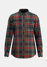 Black Stewart Tartan Shirt Front