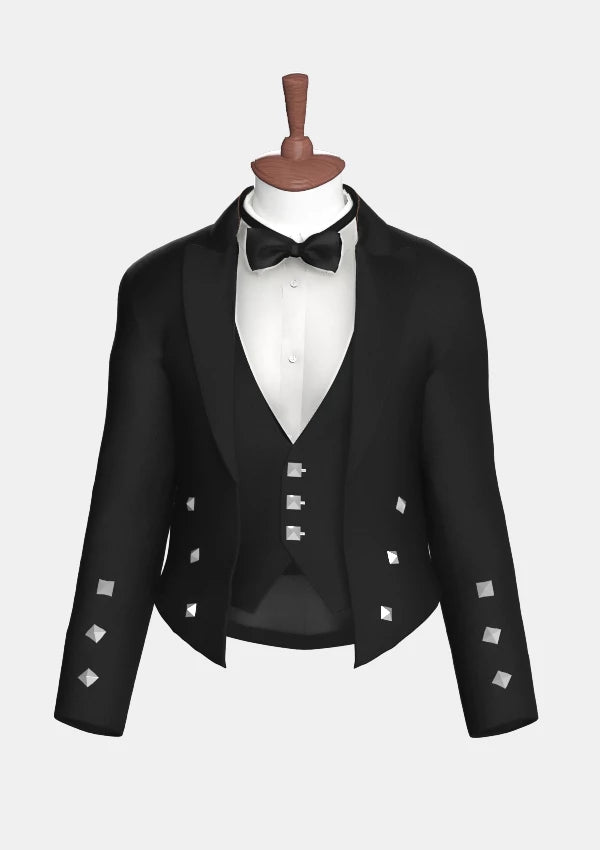 Black Wool Prince Charlie Jacket