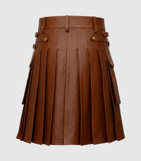 Brown Leather Kilt Back