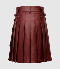 Burgundy Leather Kilt Back