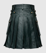 Charcoal Leather Kilt Back