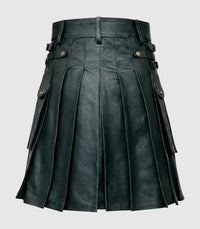 Charcoal Leather Kilt Back