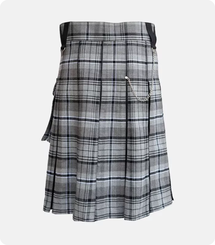 Custom Made Box Pleated Grey Hamilton Modern Kilt Back
