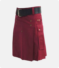 Custom Made Classic Burgundy Utility Kilt