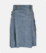 Custom Made Sky Blue Denim Kilt