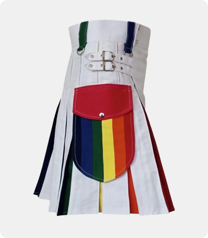 White-And-Rainbow-Utility-Kilt-Left-Side