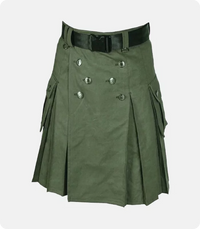 Custom Made olive green Utility Kilt