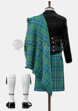 Custom Made Dauglas Axcient Tartan Prince Charlie Kilt Outfit