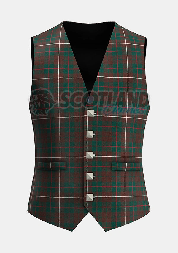 Custom Made Mackinnon hunting modern tartan Waistcoat