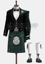 Custom Made Maclean Hunting Modern Tartan Prince Charlie Kilt Outfit