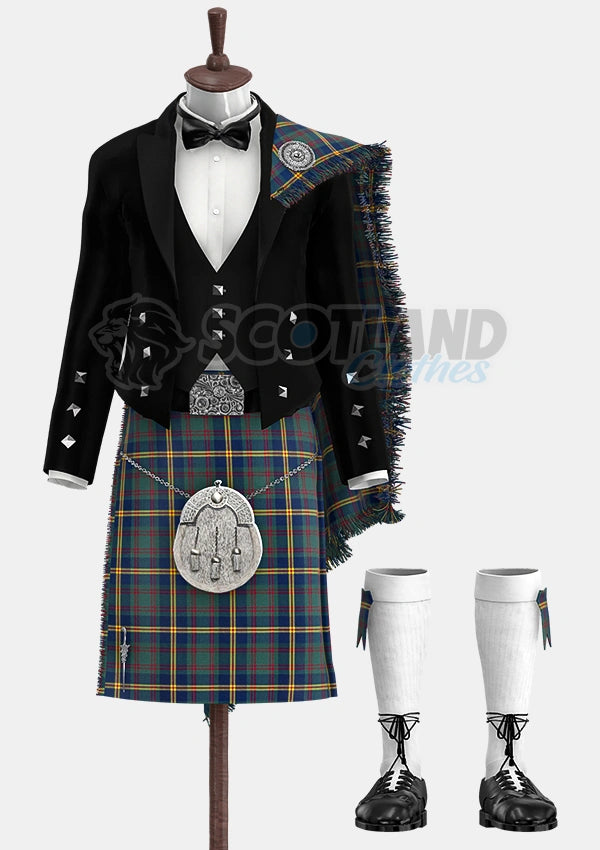 Custom Made US-Marine Corp Tartan Prince Charlie Kilt Outfit