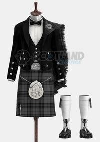 Grey Spirit Tartan Prince Charlie Outfit