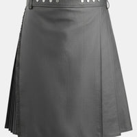 Grey Leather Kilt