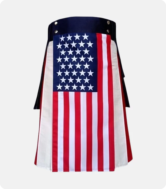 Handmade Scottish American Flag Kilt