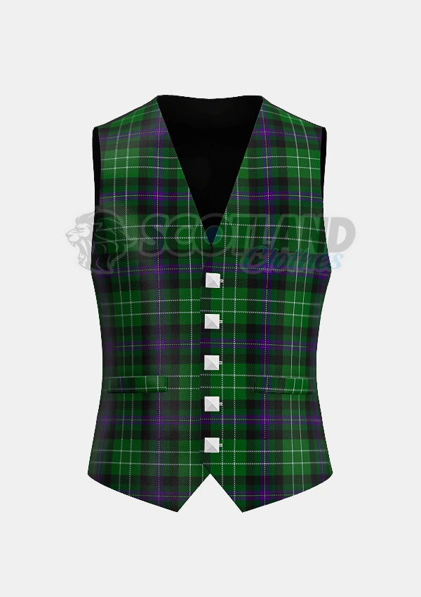 Hibs Tartan Waistcoat Front