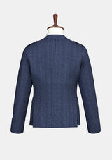 Indigo Blue Tweed Argyle Jacket