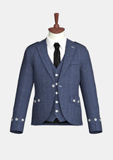 Indigo Blue Tweed Argyle Jacket
