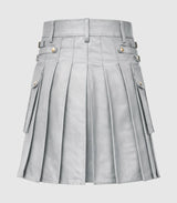 Light Grey Leather Kilt Back
