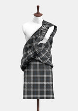 London Fog Black Tartan Great Kilt Front