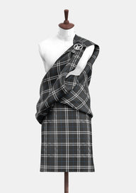 London Fog Black Tartan Great Kilt Front
