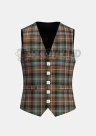 Mackenzie Weathered Tartan Waistcoat Front