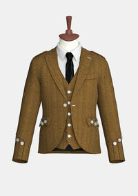 Mustard_Yellow_Tweed_Argyle_Kilt_Jacket_front_image