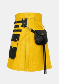 Mustard_Yellow_and_Black_Leather_Hybrid_Utility_Kilt_Right
