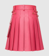 Pink Leather Kilt Back