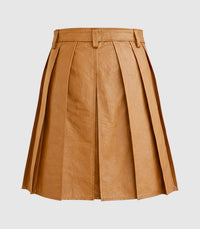 Plain Camel Leather Kilt Back