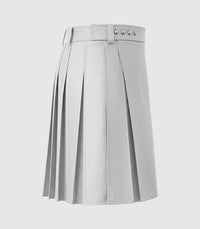 Plain Light Grey Leather Right Side