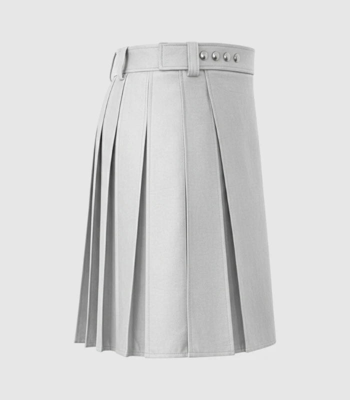 Plain Light Grey Leather Right Side