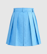 Plain Sky Blue Leather Kilt Back
