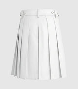 Plain White Leather Kilt Back