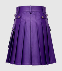 Purple Leather Kilt Back