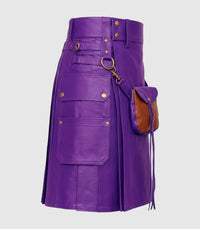 Purple Leather Kilt Right Side