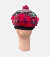 Red Royal Stewart Tartan Tam O Shanter Hat Back