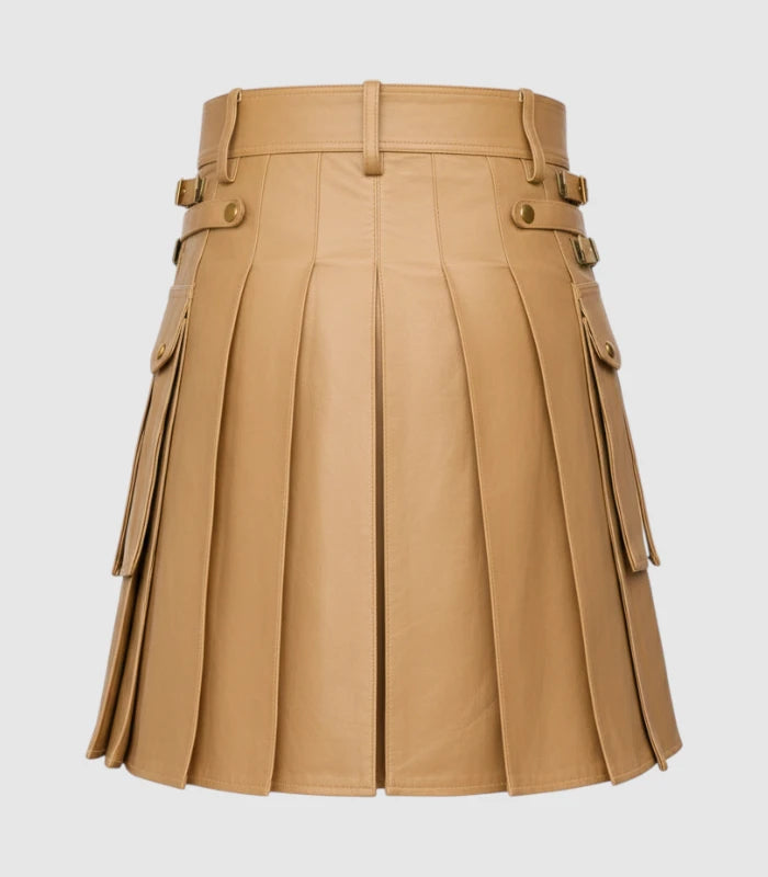 Tan Leather Kilt Back