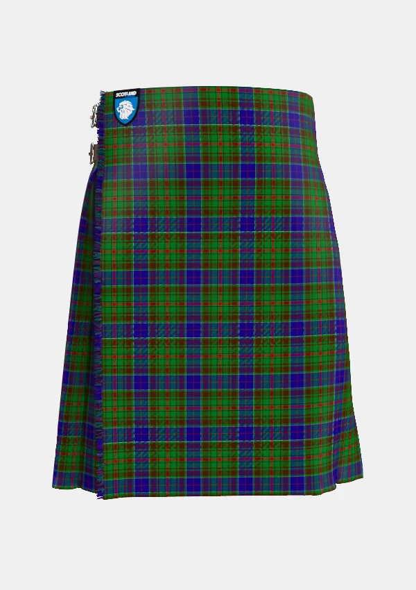 Traditional_230_Adams_Ttartan_kilt_front_image_with_pleated_design_and_adjustable_buckles_for_men