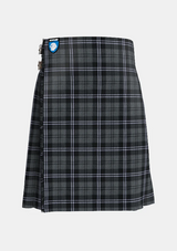 Traditional_417_Hamilton_Grey_Tartan_kilt_front_image_with_pleated_design_and_adjustable_buckles_for_men